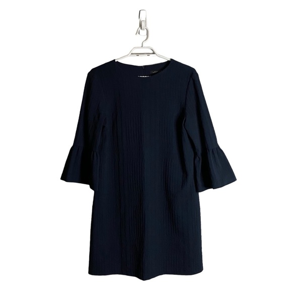 Zara Women's Navy Bell Sleeve Mini Dress - Picture 2 of 10